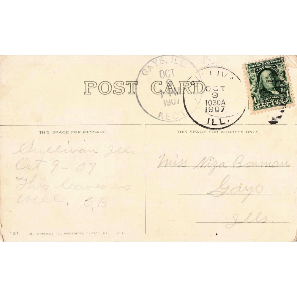 1906 There Haint None Antique Postcard Baby Jack Russell Terrier Simplicity Co - Picture 2 of 2